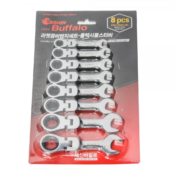 플렉시블 스터비라쳇렌치세트 8PCS   8~19mm