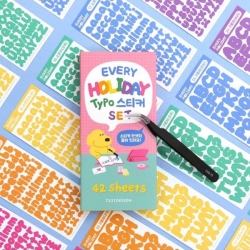에브리홀리데이 타이포 스티커 42종 세트