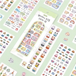 뽀시래기 친구들 스티커팩 6장 세트 1탄