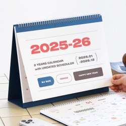 (25-26)기본 2년 대형 B4 탁상 달력 (25년 1월-26년 12월 날짜 만년)