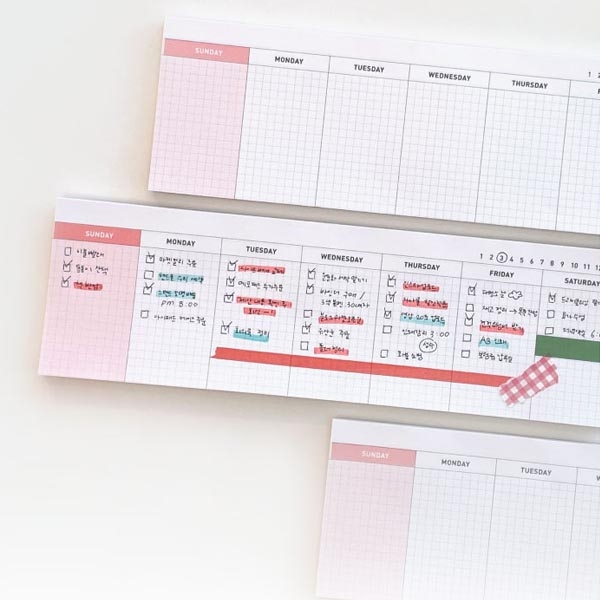 위클리 데스크 패드 리필 속지