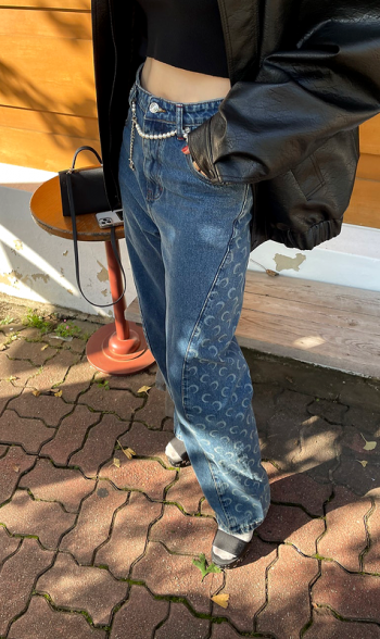 Marine Printing Jeans