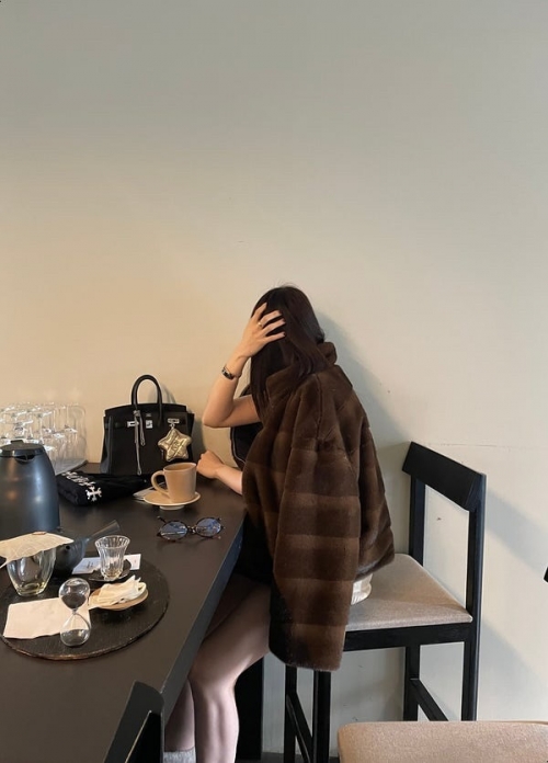 Reversible Mahogany Short Mink Jacket