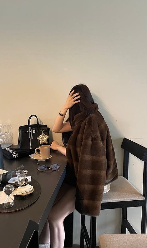 Reversible Mahogany Short Mink Jacket