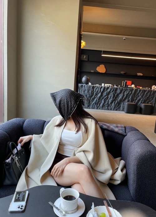 Wool Maxi Shawl Coat [베이지/블랙]