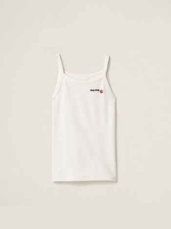 Point Cotton Sleeveless Top