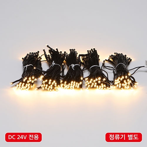 LED300구(60구5조)DC24V 전구색,녹색 (전원잭별도) 무뚜기 트리전구