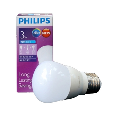 필립스)LED벌브램프3W/주광색(E26)