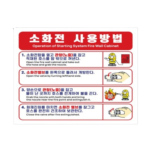 소화전사용방법 스티커