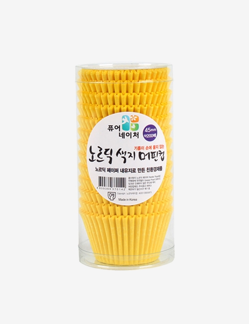 노르딕 색지 머핀컵 45mm 옐로우 (200장)