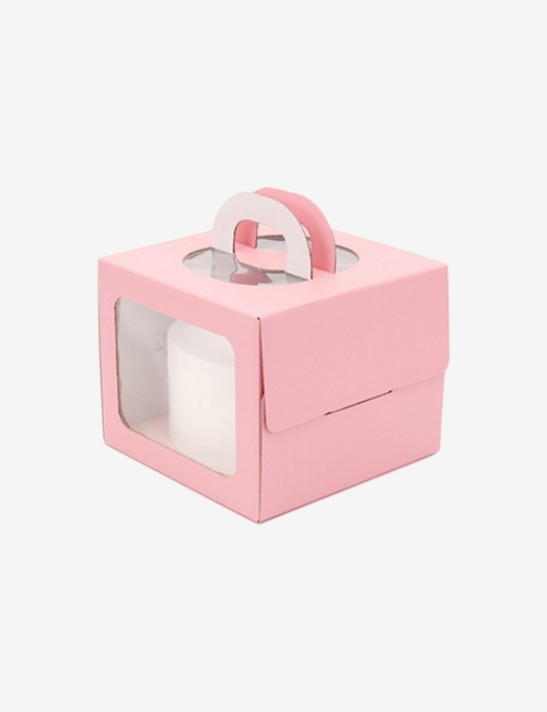 사각 창문 케이크 박스 1호_핑크(170mm(h),받침별매) (50개)