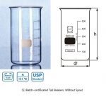 [Duran] 고품질 톨비이커, Hi-grade Batch-certificated Tall Beaker, DIN/ISO