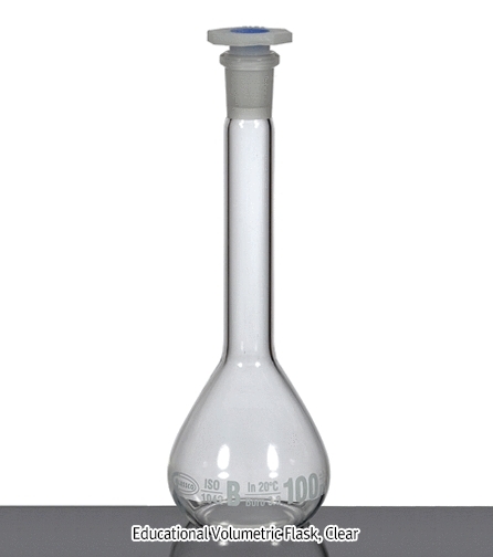 [Glassco] Educational Volumetric Flask, B-class, DIN ISO 1042, 교육용 메스플라스크