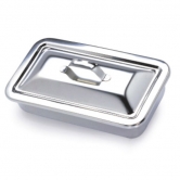 S/T 개부밧드 Instrument Tray With Strap Handle Lid, Stainless Steel