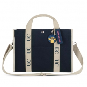 울산과학대학교 키링부착 네이비 에코백/숄더백 (size: 38*27*13*13cm)