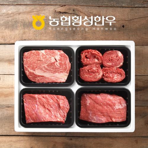 [냉장/1+][농협횡성한우]한정판 실속구이정육3호 (등심/불고기/국거리/장조림) / 1.2kg