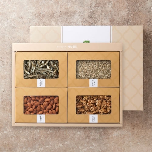 [작심밀도]명품 견과.멸치세트 중멸150g+세멸150g+아몬드250g+호두230g