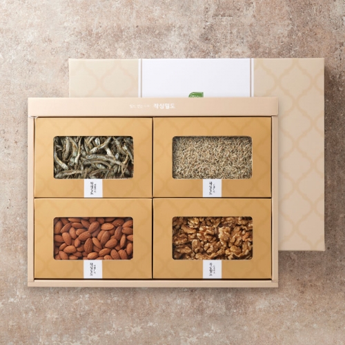 [작심밀도]명품 견과.멸치세트 중멸150g+세멸150g+아몬드250g+호두230g