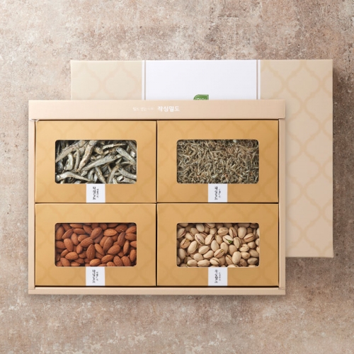 [작심밀도]명품 견과.멸치세트 대멸150g+소멸150g+아몬드250g+피스타치오230g