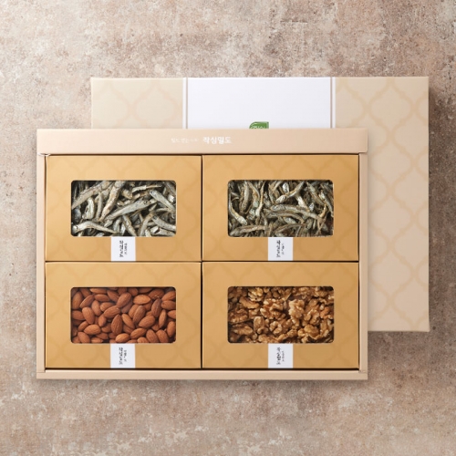 [작심밀도]명품 견과.멸치세트 대멸150g+중멸150g+아몬드250g+호두230g