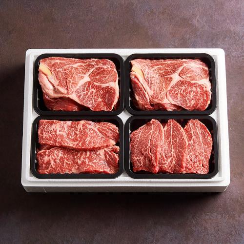 [작심밀도]NH영주한우 냉장 가족 로스구이세트9호 (등심x2.안심.채끝) / 1.2kg