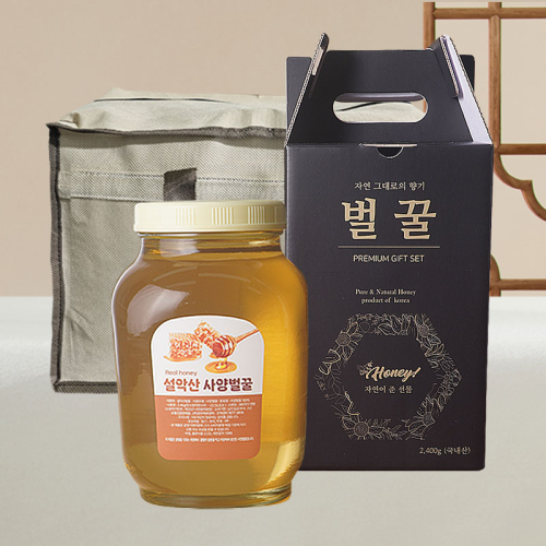 [정담가득]명품 설악산 아카시아 사양벌꿀세트1호 (2.4kgx2병/고급부직포)