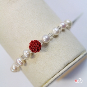 레드플라워 주불 못난이 진주 팔찌