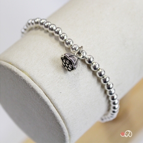 92.5 실버 연밥메달 팔찌 4mm