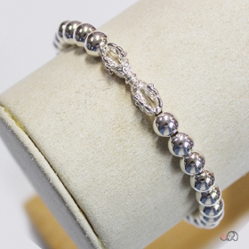 92.5% 실버 금강저주불 팔찌 6mm