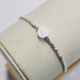 92.5% 실버 튤립 걸이식 팔찌 19.5cm