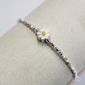 92.5% 실버 데이지 걸이식 팔찌 19.5cm