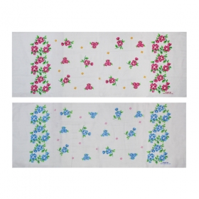 면 목수건 - D 팬지플라워(분홍,하늘)