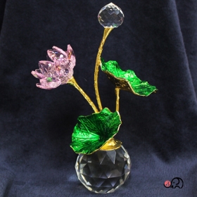 장식용 크리스탈 연꽃 16.5cm