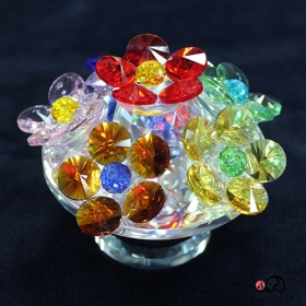 장식용 원형 크리스탈 연꽃 8cm