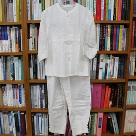 (한정상품) 7부 여성용 면법복세트 - 흰색(오픈형)