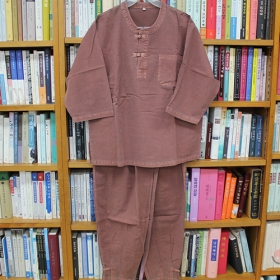 (한정상품) 7부 남성용 면법복세트(상하) - 밤색