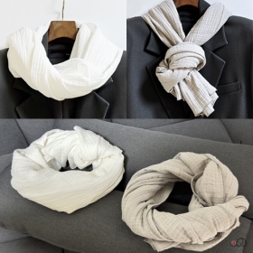 데일리 면 스카프 (화이트/그레이 택1)