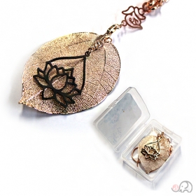 금색 보리수잎 연꽃차걸이 (케이스 포함)