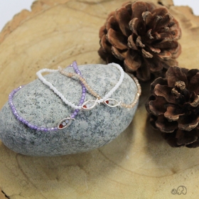 크리스탈 고석 물고기 팔찌 2mm(컬러3가지)