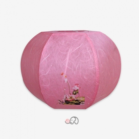 연꽃문양 고급육각한지등  (13 x 19cm)