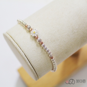 92.5 실버 로즈골드 팔찌 3mm  - 데이지 주불