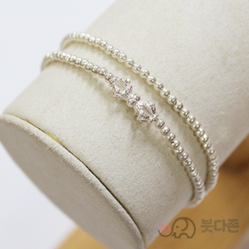 92.5 실버 금강저주불 두줄 팔찌 2mm