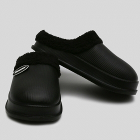 KJ - 낫소 쿠션 EVA 방한 슬리퍼  - 블랙 