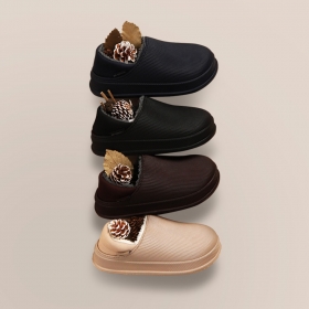 KJ - PWX 밴딩홀 방한슬리퍼  - 블랙/네이비/베이지