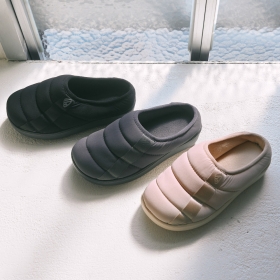 KJ - PWX 푸퍼 패딩방한슬리퍼 - 블랙/그레이/베이지