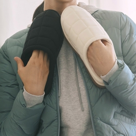 KJ - PWX 스퀘어 방한슬리퍼- 블랙/그레이/베이지