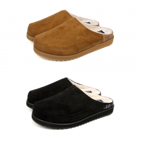 KJ - GAP 네오 스웨이드 슬리퍼 - 블랙/브라운