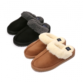 KJ - GAP 코지 양털 슬리퍼 - 블랙/브라운