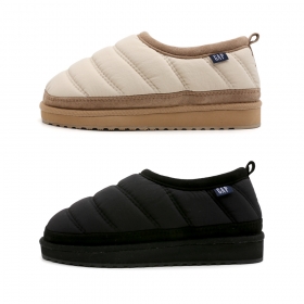 KJ - GAP 햅번 패딩 슬리퍼 - 블랙/베이지