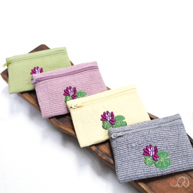 누비동전지갑 연꽃자수(4색 택1)